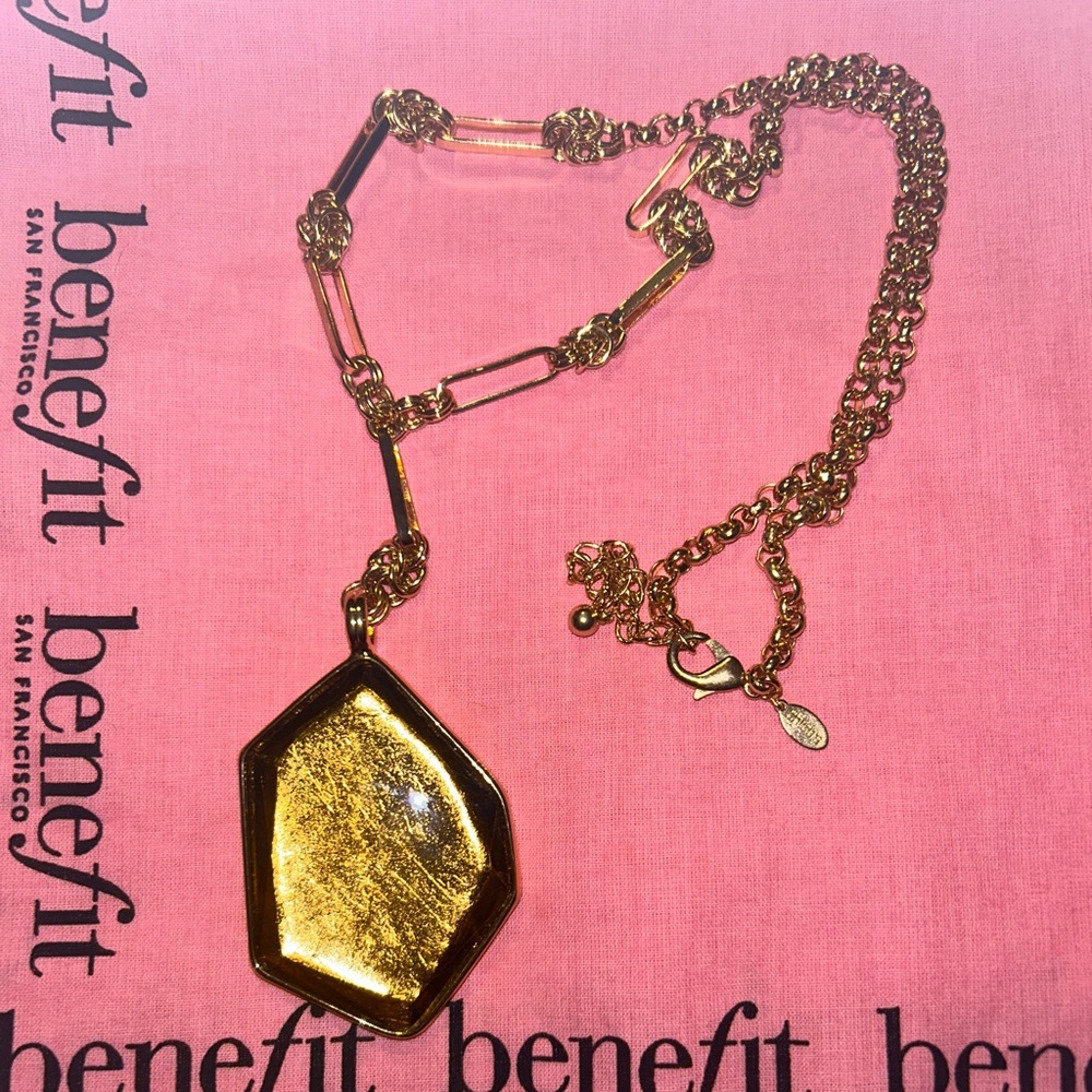 Vintage Chicos Gold Stone Necklace